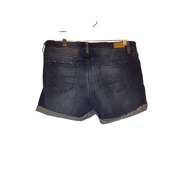 Aéropostale Distressed Mid Rise Midi Cuffed Denim Shorts Size 12 - Picture 2 of 5